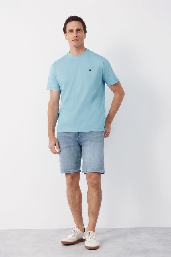 Cortefiel Plain T-shirt Turquoise