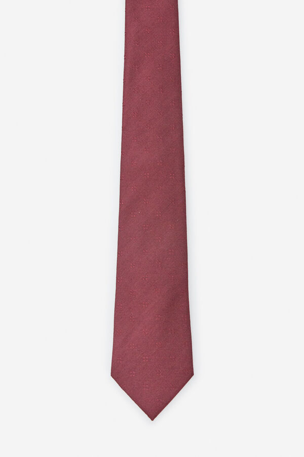 Cortefiel Natural silk tie Maroon