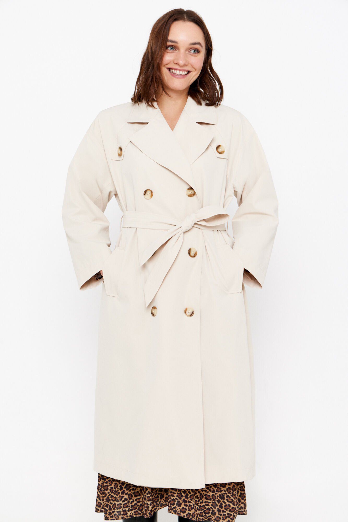 Ivory trench top coat womens