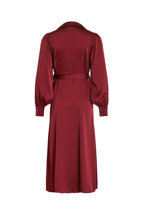 Vila Vestido midi envolvente em cetim Roxo