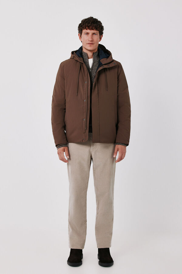 Cortefiel Short hooded parka Beige