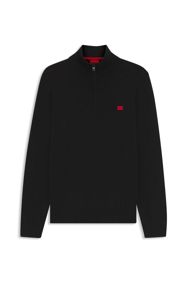 HUGO Camisola com fecho-éclair Preto
