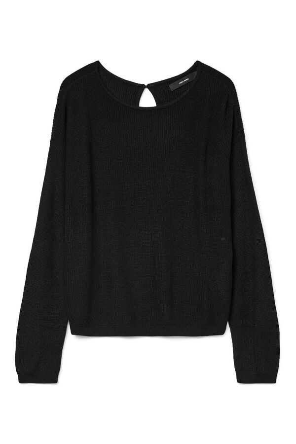 Vero Moda Suéter de malha fina com gola canoa  Preto