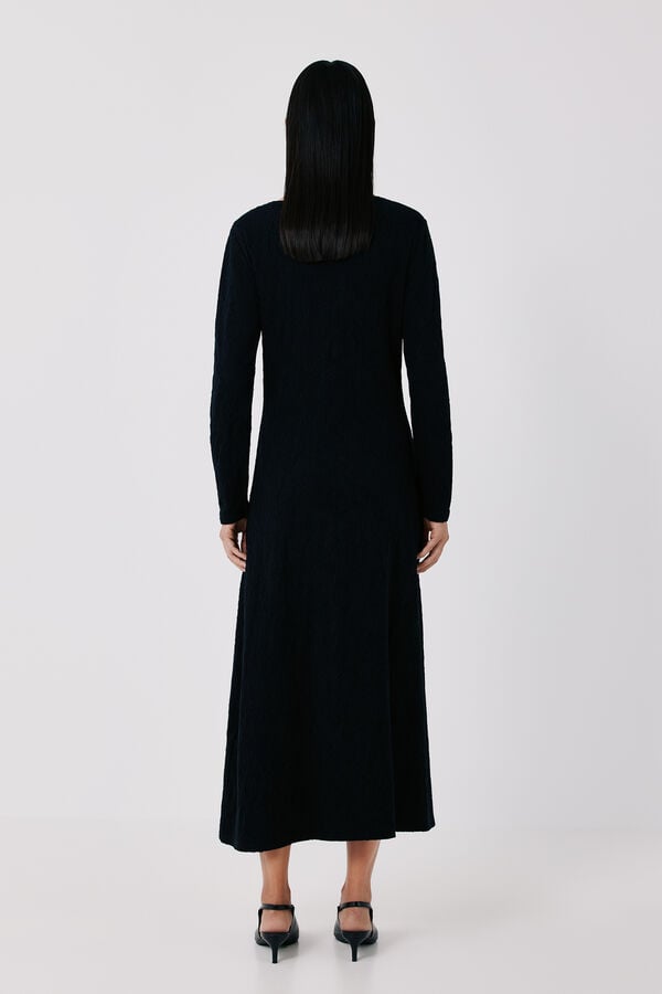 Cortefiel Jacquard dress Black