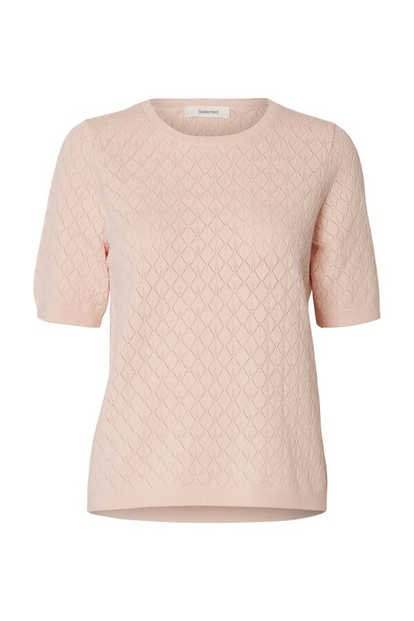 Selected Cardig&atilde; de malha manga com malha curtas Subiu