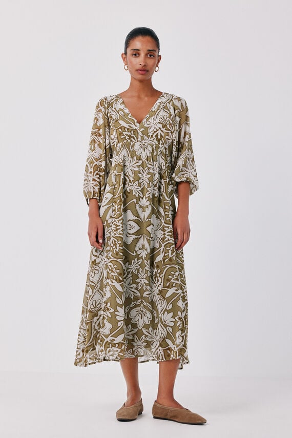 Vestido estampado fluido