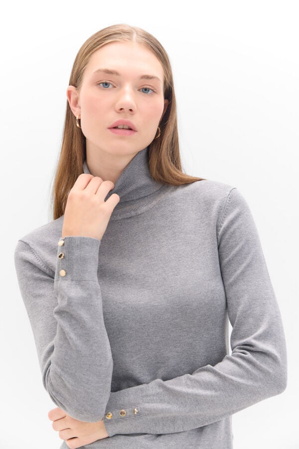 Cortefiel Polo neck jumper Grey