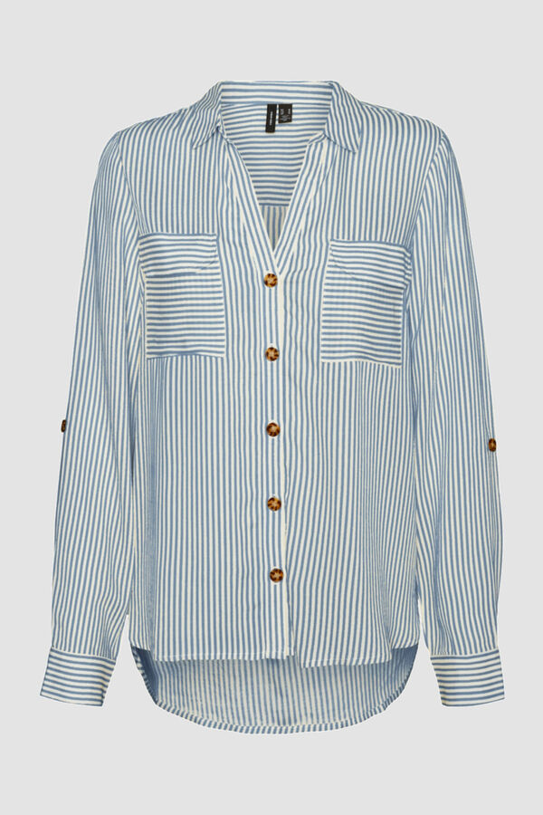 Cortefiel Striped shirt Printed blue