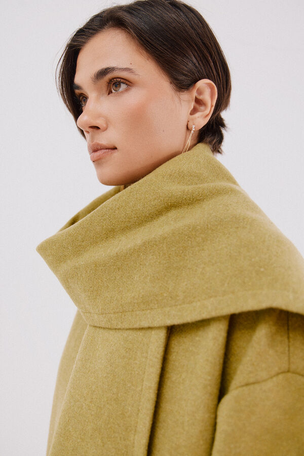 Cortefiel Coat with detachable scarf Yellow