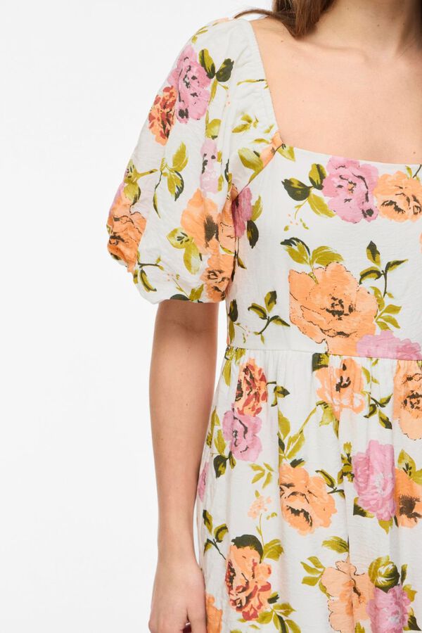 Vila Vestido comprido estampado em viscose Impress&atilde;o