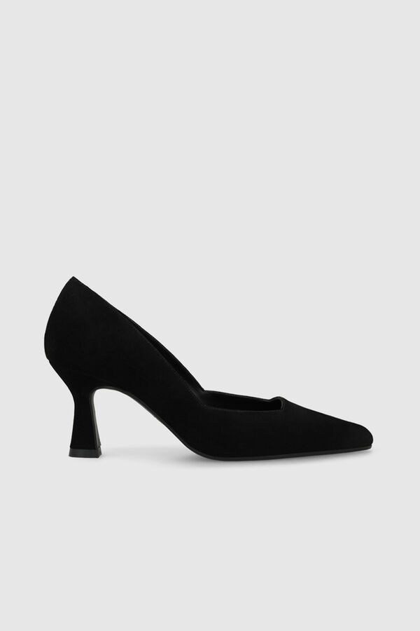 Lodi Sapatos de camurça com decote quadrado Preto