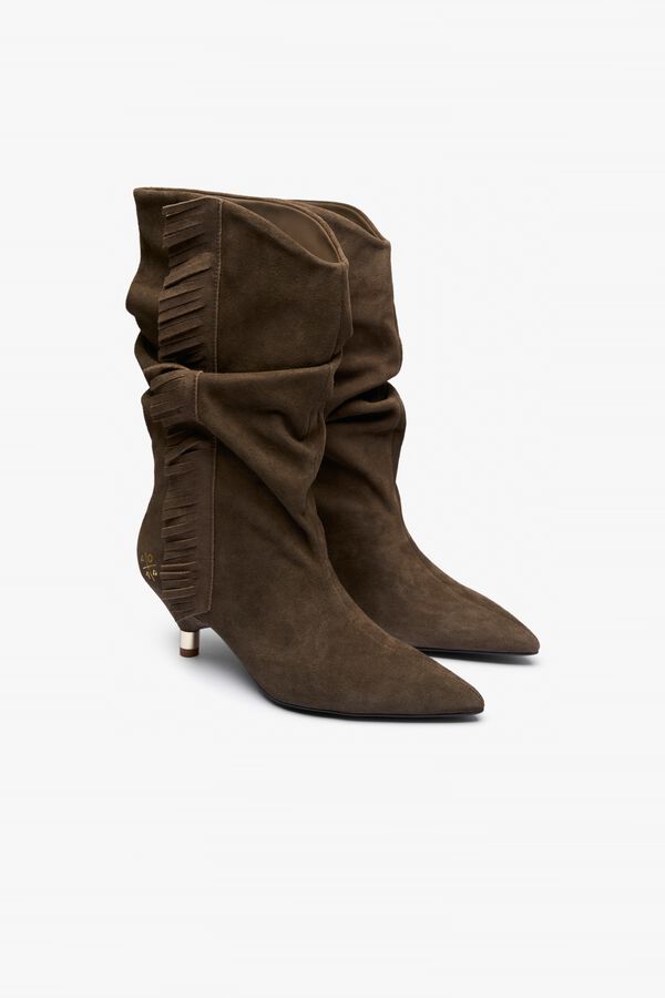 Popa Botas Takayama com franjas Castanho