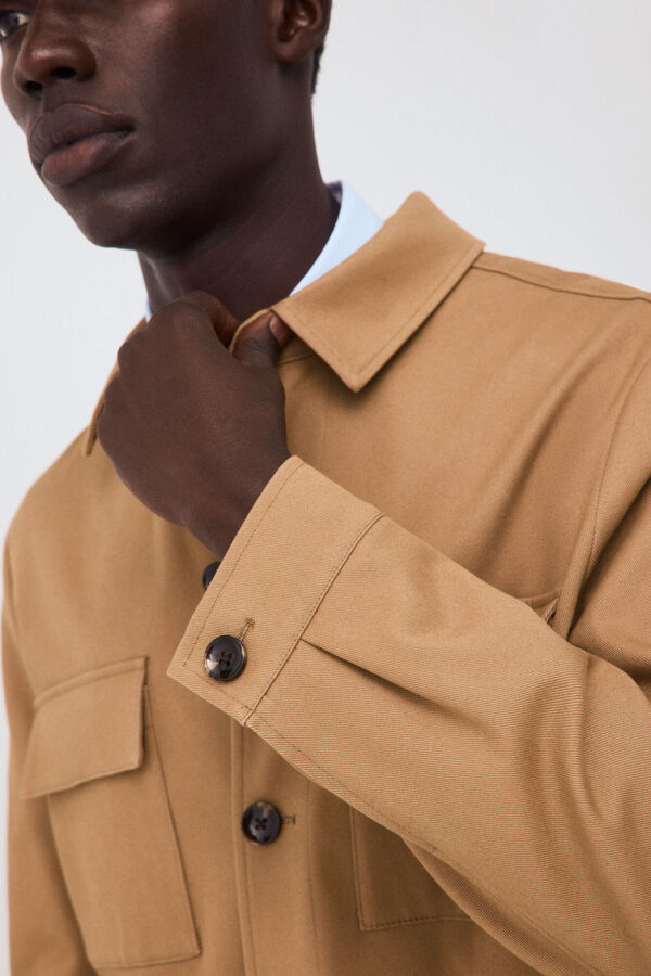 Cortefiel Toasted coordinated suit overshirt Brown