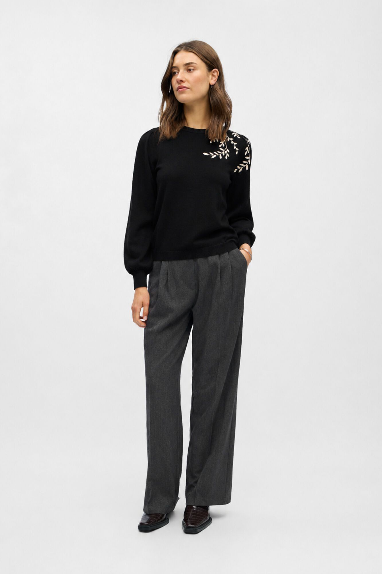 Object Camisola soft touch bordada