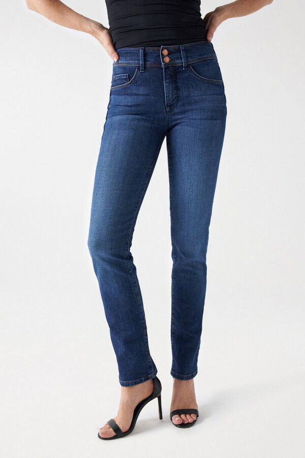 Cortefiel Secret push-in slimming-effect washed jeans Blue