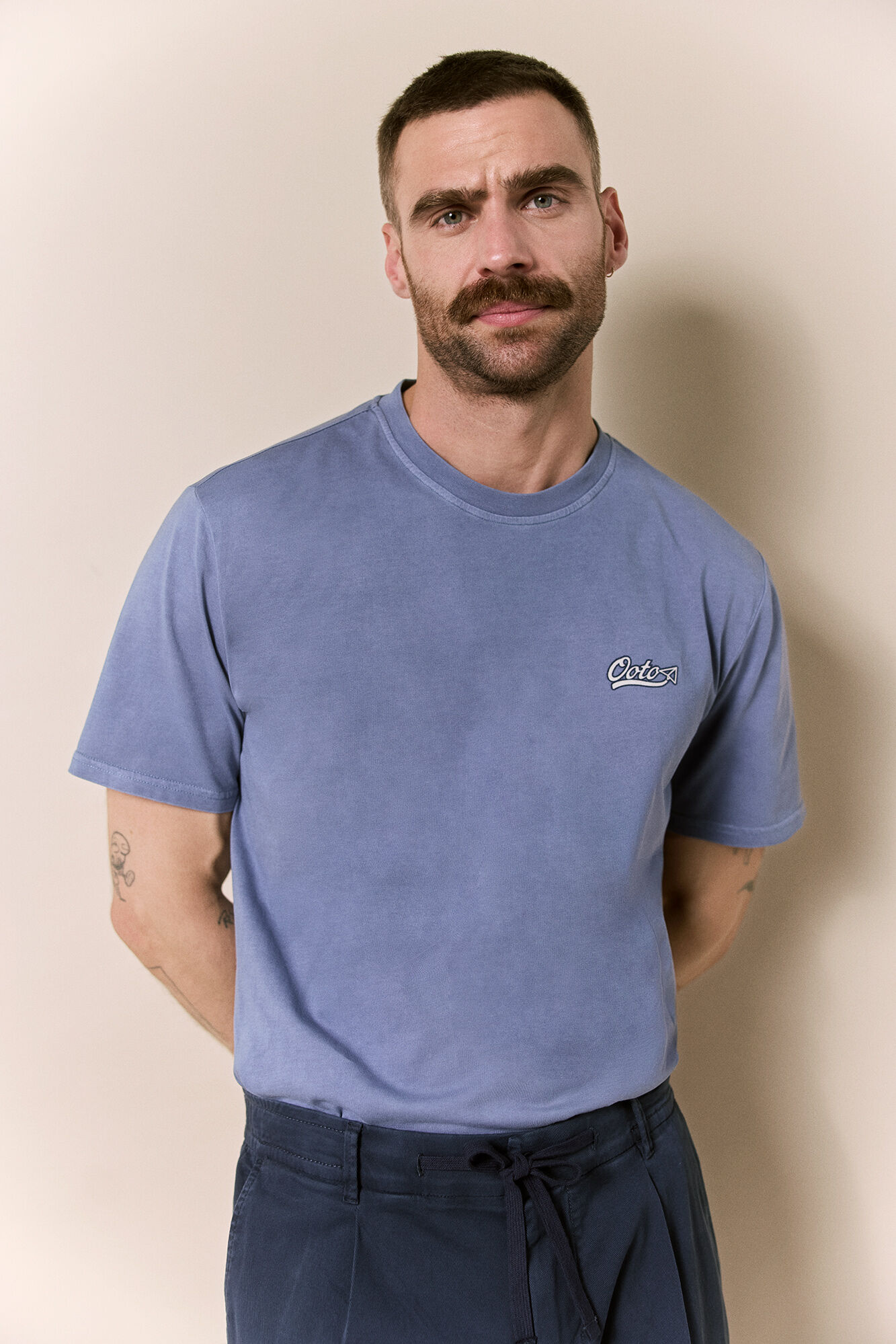 OOTO Washed short sleeve logo T-shirt