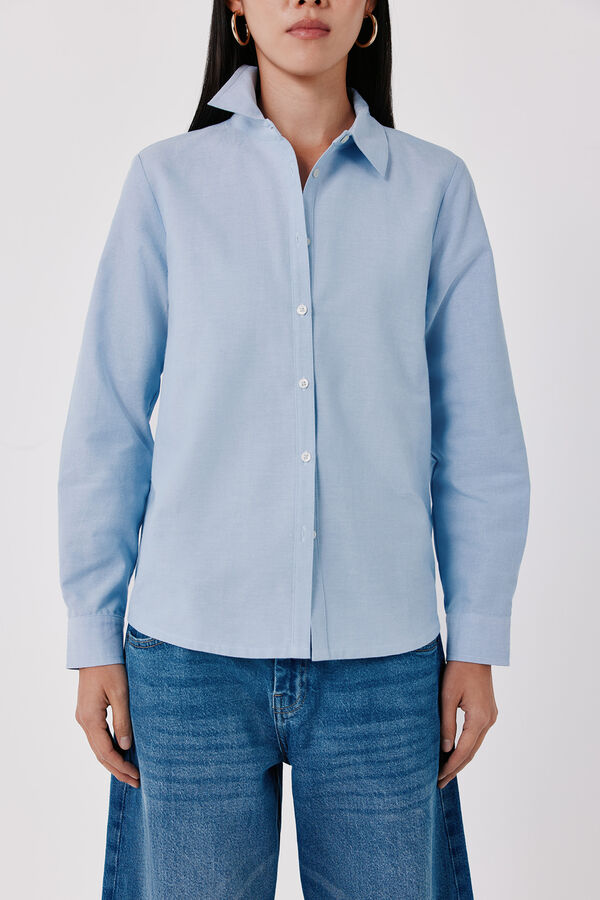 Cortefiel Oxford basic shirt Blue