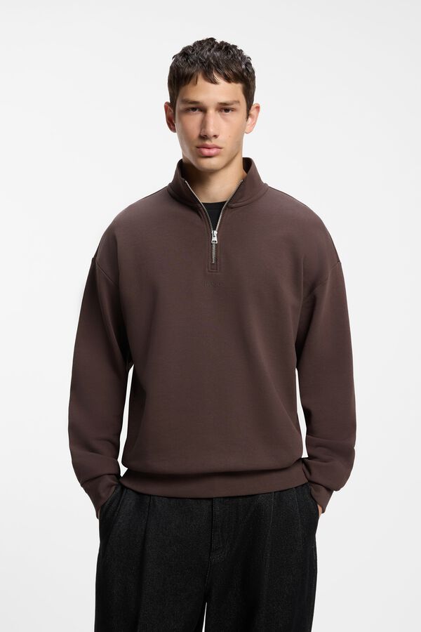 HUGO Sweatshirt gola redonda Castanho