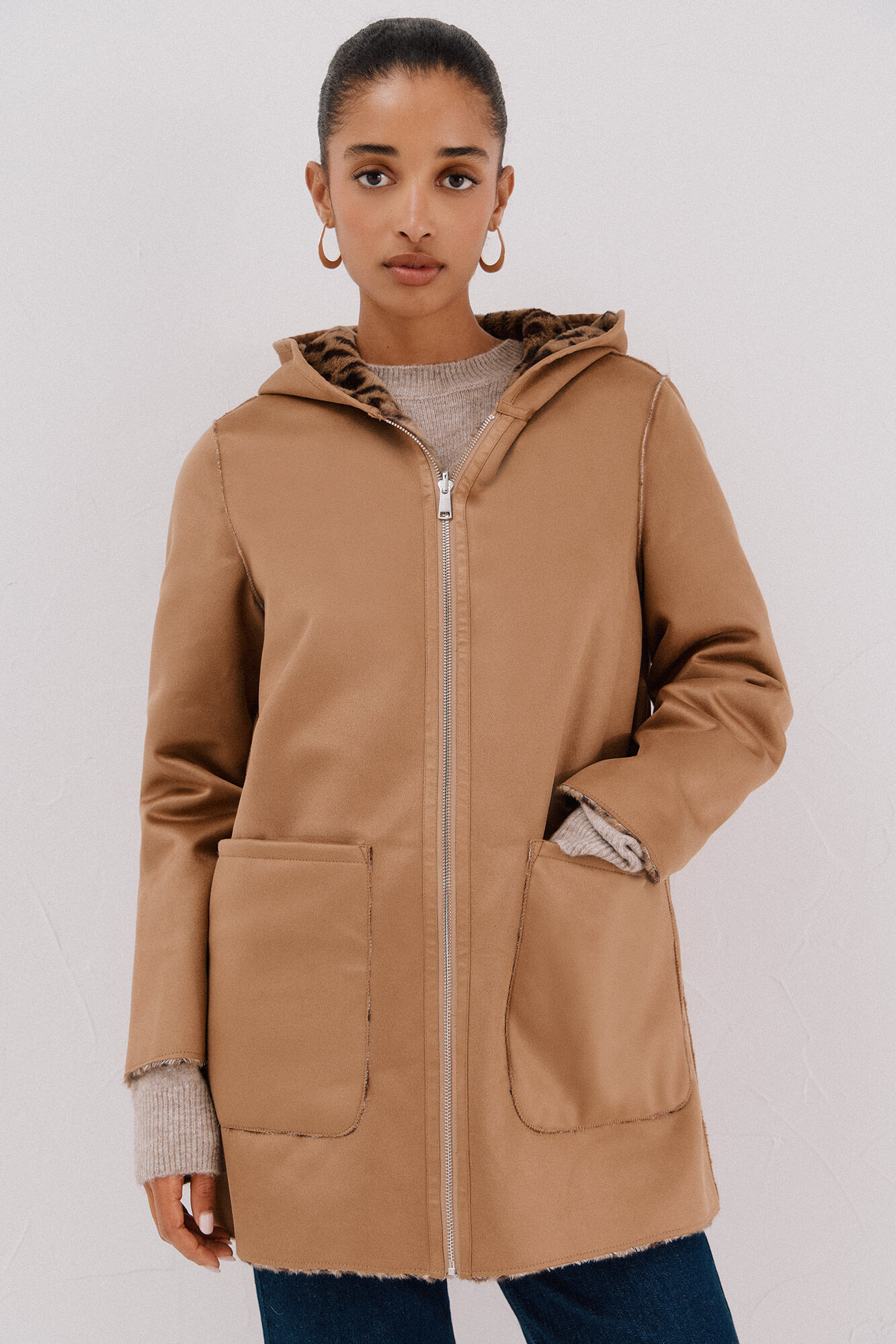 Cortefiel reversible double-sided effect coat
