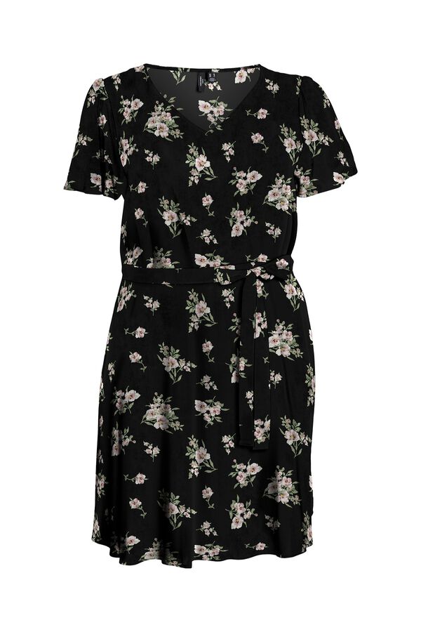 Vero Moda Curve Vestido corto escote pico talla grande Negro