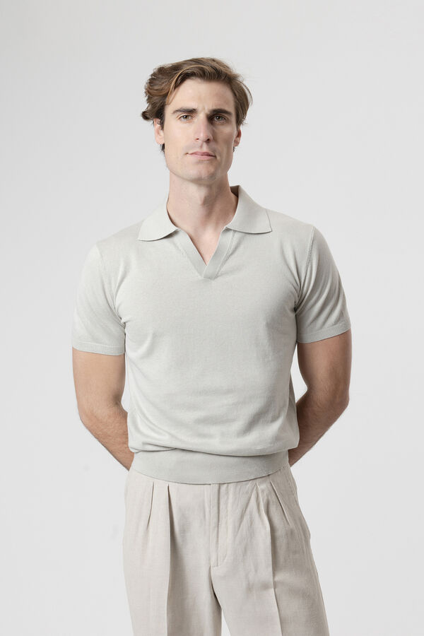 PuroEGO Jersey-knit polo shirt Blue