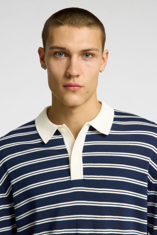 Selected Camisa polo de rugby 100% lã merino Azul