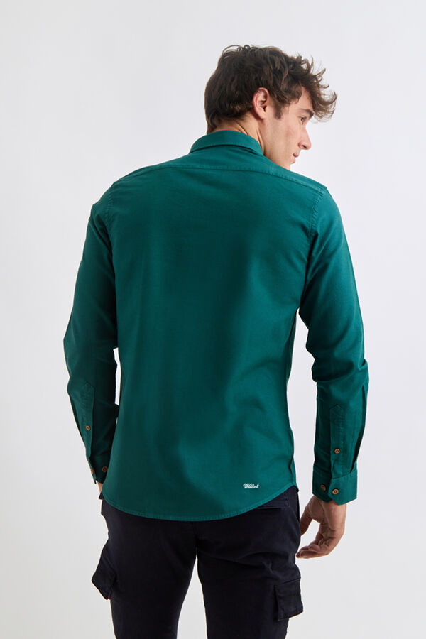 Williot Camisa estruturada tingida em tecido Verde