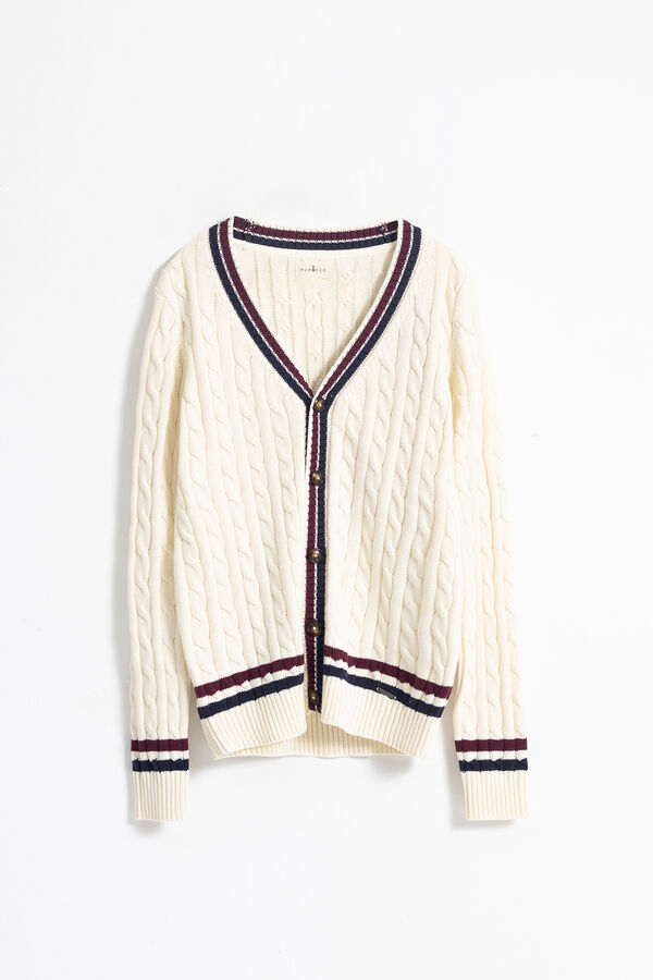 PuroEGO Cardigan universitário de algodão Tostado