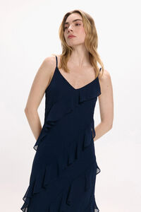 Vila Vestido de gasa midi de fiesta