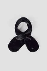Cortefiel Faux fur scarf Black