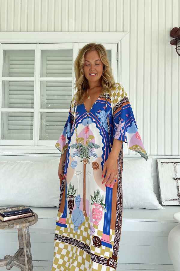 Jaase Vestido comprido caftan Multicolorido