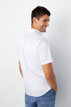 Cortefiel Camisa manga corta coolmax lisa Blanco
