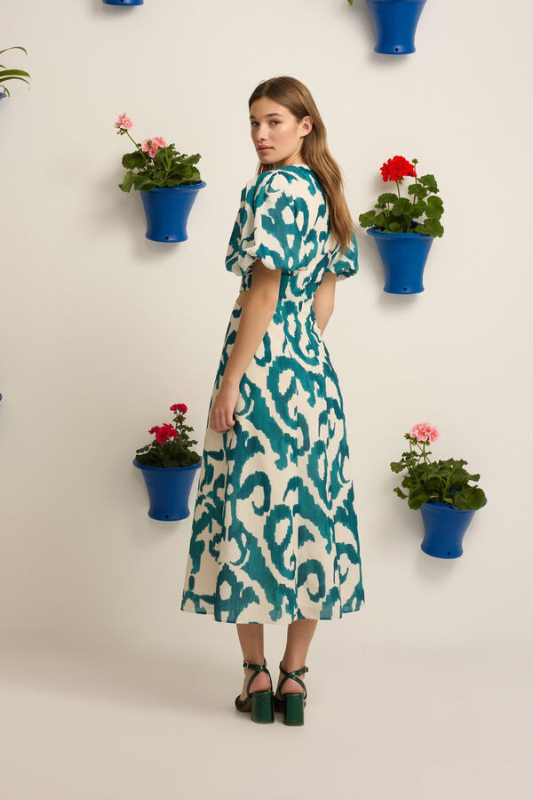Silbon Vestido Event Collection cut out estampado Verde