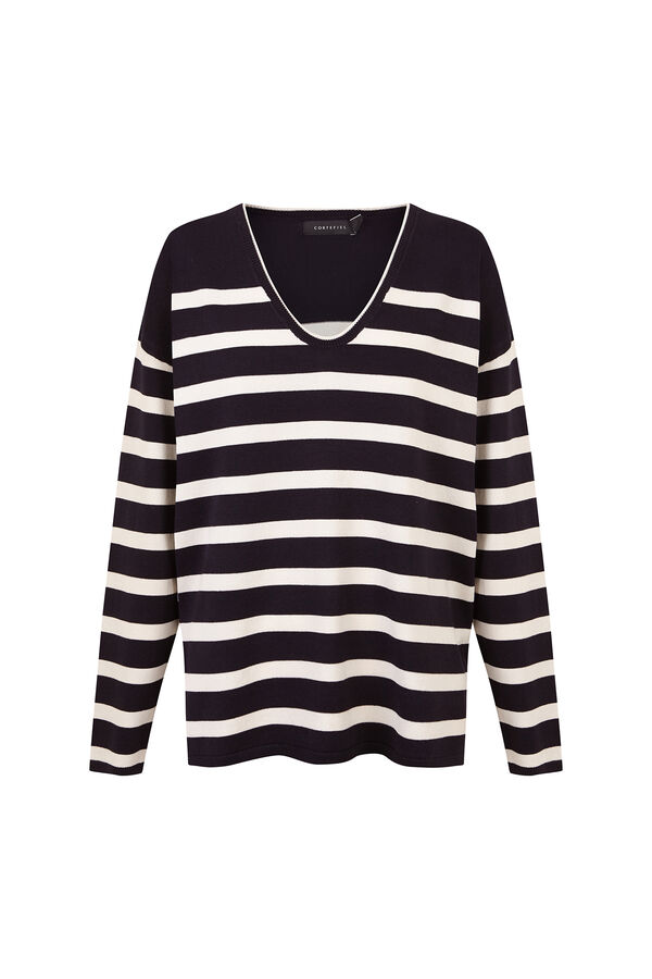Cortefiel V-neck jumper Printed blue