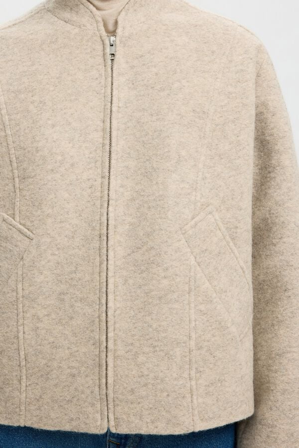 Selected Wool bomber jacket Beige