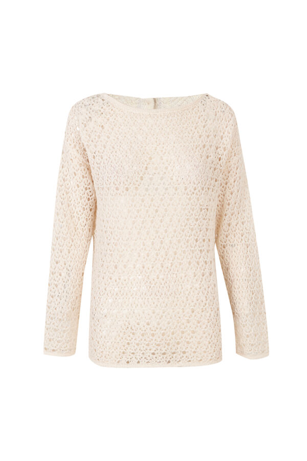 Slowlove Jersey punto calado Marfil