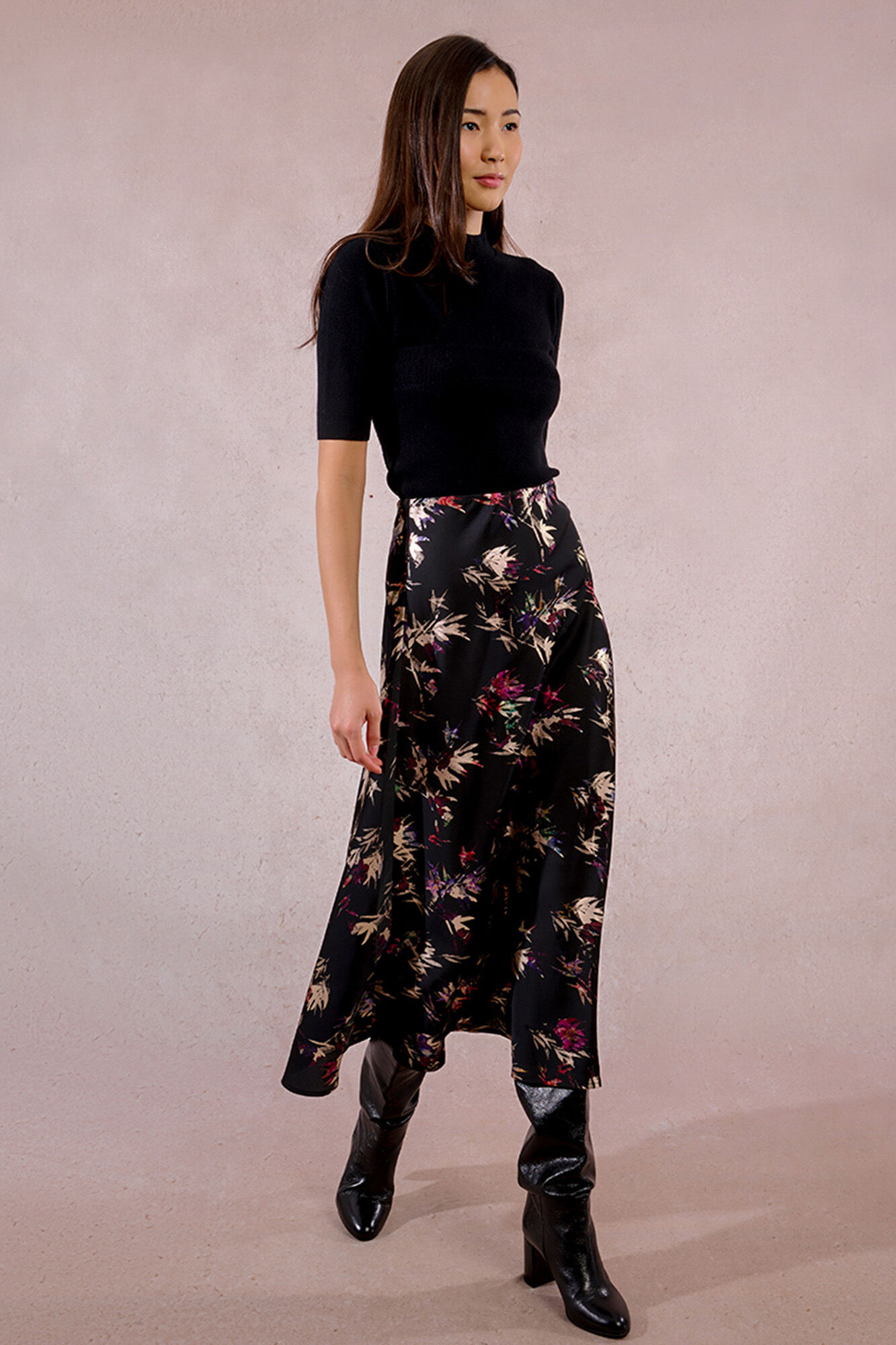 Molly Bracken Saia longa com estampado floral