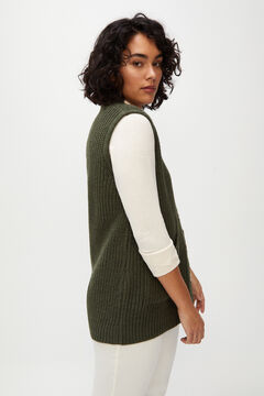 Cortefiel V-neck vest Dark green