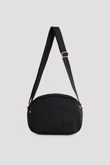 Cortefiel Puffer fabric crossbody bag Black