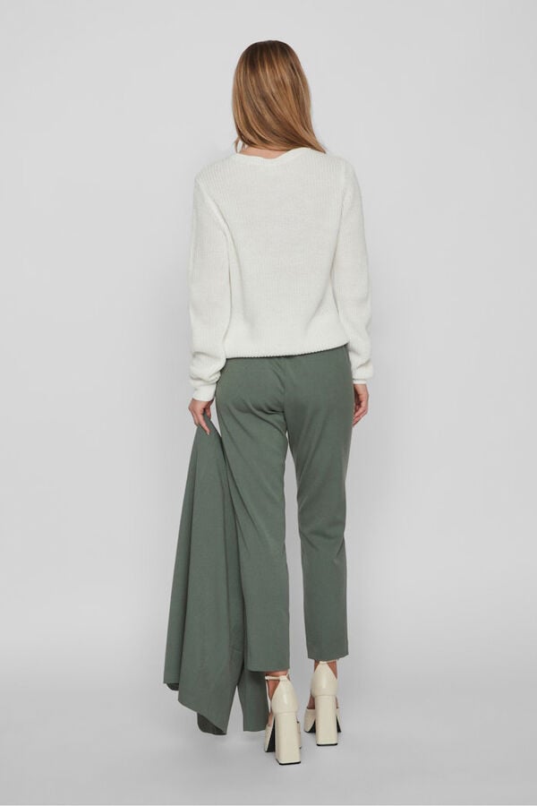 Vila Cal&ccedil;a de vestir capri em viscose Verde