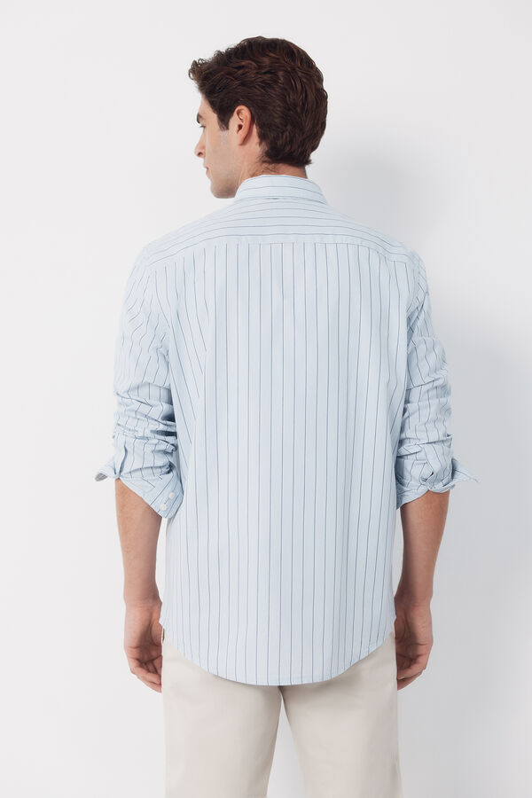 Cortefiel Camisa popel&iacute;n rayas Azul