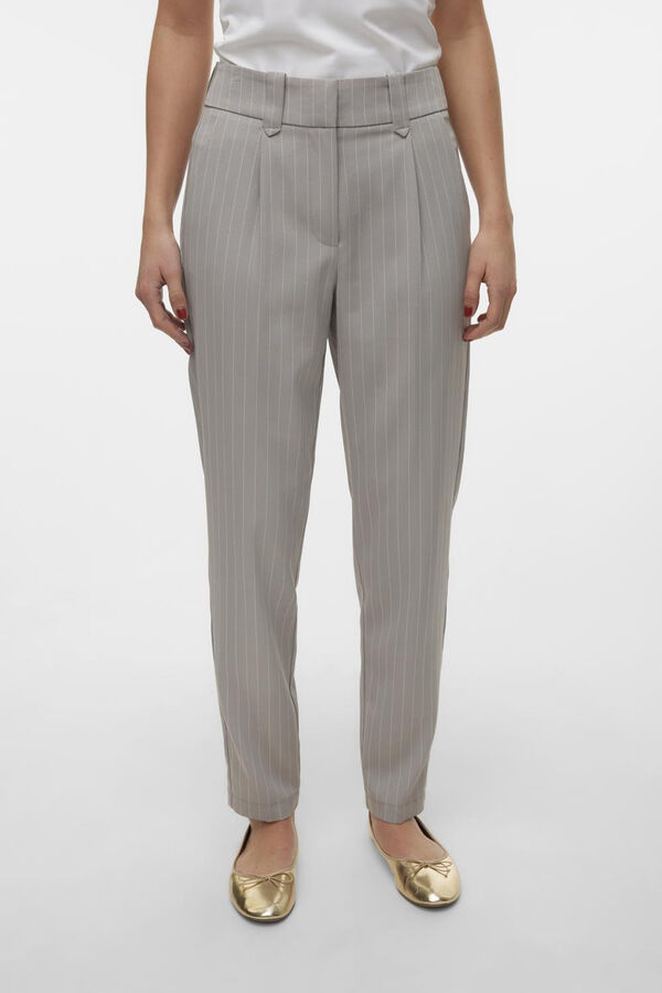 Cortefiel Striped print suit trousers Grey