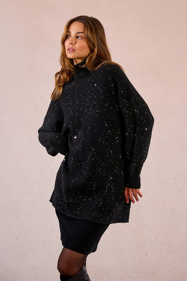 Molly Bracken Camisola de manga comprida com miçangas brilhantes Preto