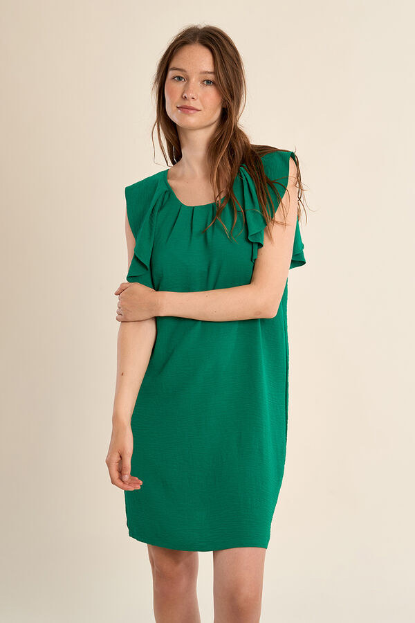 Molly Bracken Vestido de manga curta borboleta com pregas Verde