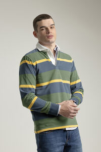 PuroEGO Camisa polo de algodão multi-listrada