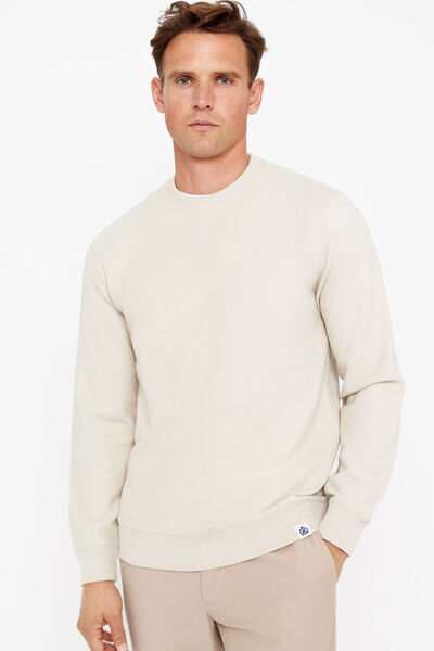 Cortefiel Textured fabric sweatshirt Beige