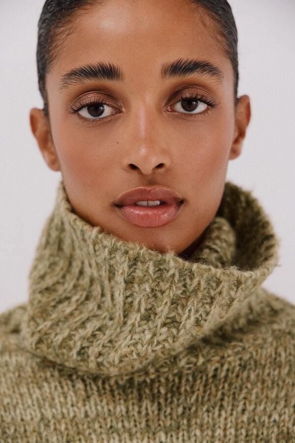 Cortefiel Marl knit jumper Green