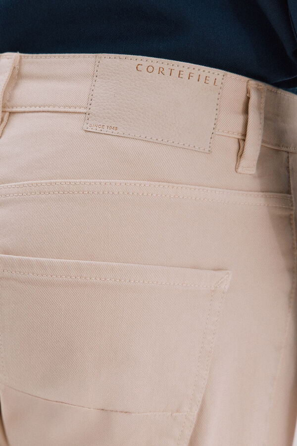 Cortefiel 5-pocket regular fit coloured trousers Beige