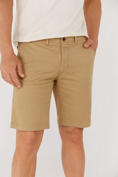 Cortefiel Micro-print Bermuda shorts Beige