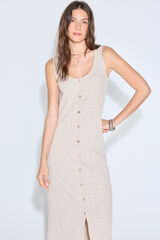 Slowlove Vestido estructura flores Arena